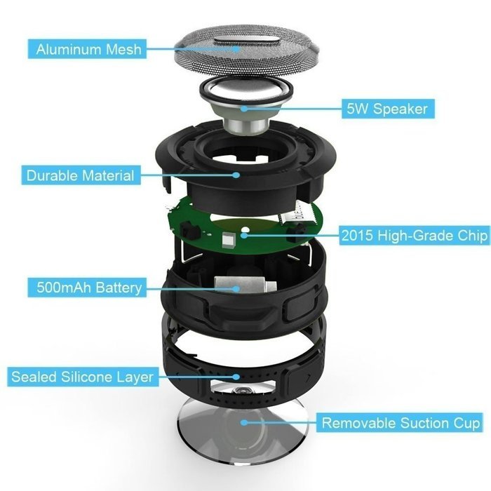Mobility&reg; AquaPlay Waterproof Bluetooth Speaker &ndash; Best Portable, Outdoor, and Shower Speaker &ndash; Wireless and Bluetooth... N4