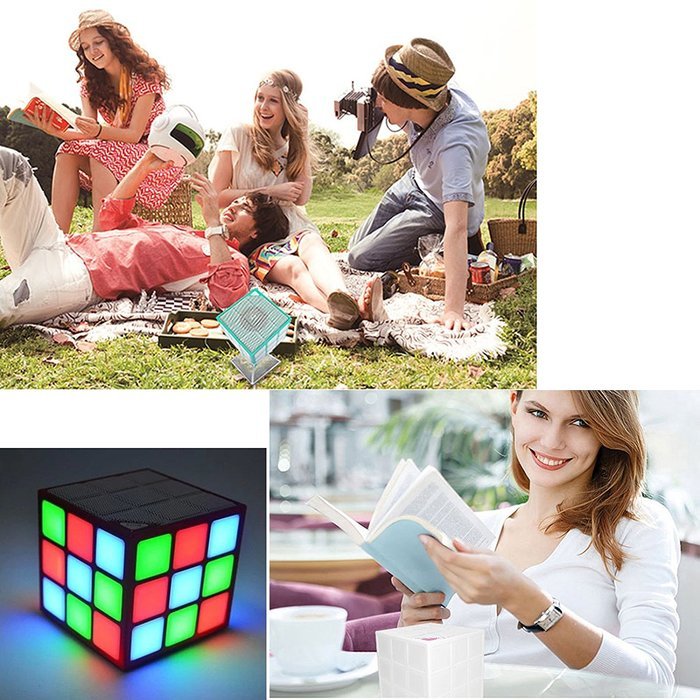 TopePop Portable Wireless Bluetooth Speaker Led Light Handsfree with Microphone TF Card Slot Mini Speaker for... N12