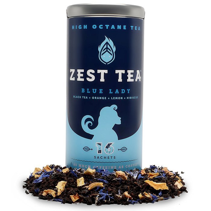 Energy Tea - High Caffeine Blue Lady Black Tea - 150 Mg Of Caffeine Per Bag (16 Tea Sachets) N5