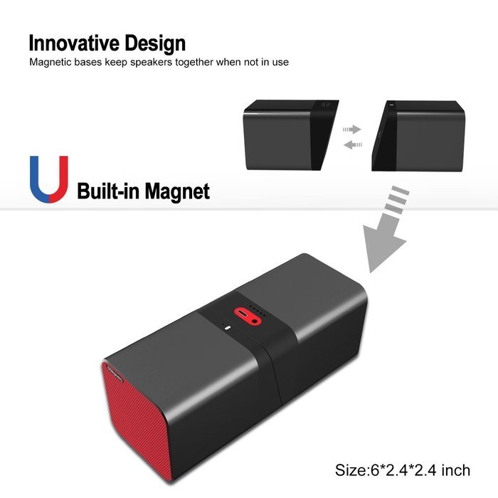 Trendwoo Twins Bluetooth Speaker Set, Dual Stereo Speakers Support 2.0 Left and Right 3D Surround Sound ,Wireless... N5