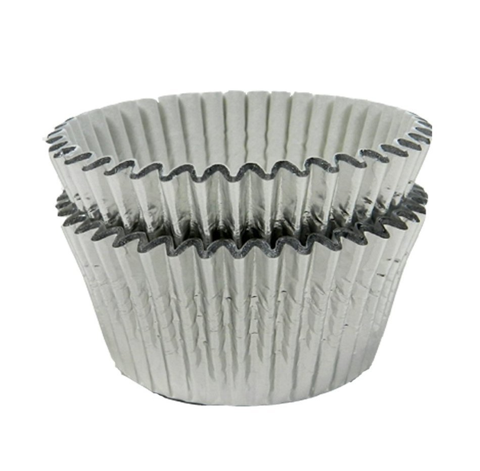 Regency Wraps Baking Cups for Cupcakes and Muffins, 32-Count, Standard, Festive Silver Foil