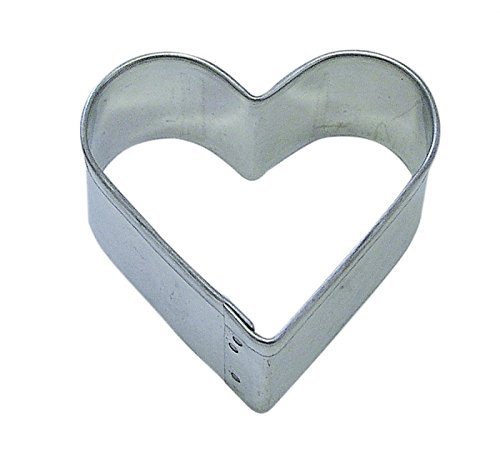 CybrTrayd R&M Heart Tinplated Steel Cookie Cutter and Cookie Recipe, 5-Inch, Silver, Bulk Lot of 12