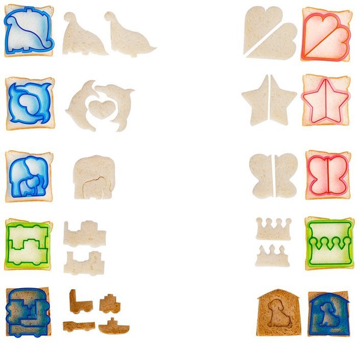 Netany Sandwich Cutter, Crust Cutter, Cookie and Bread Cutters, Set of 10 - Elephants, Dinosaurs, Butterflies,... N2