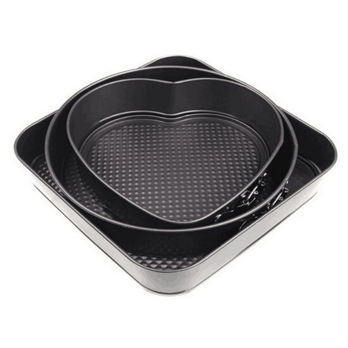 Aksautoparts 3 Shape Non-Stick Deep Mini Round Cake Tin Mould With Loose Base Live - End Cake Mold (B) N6