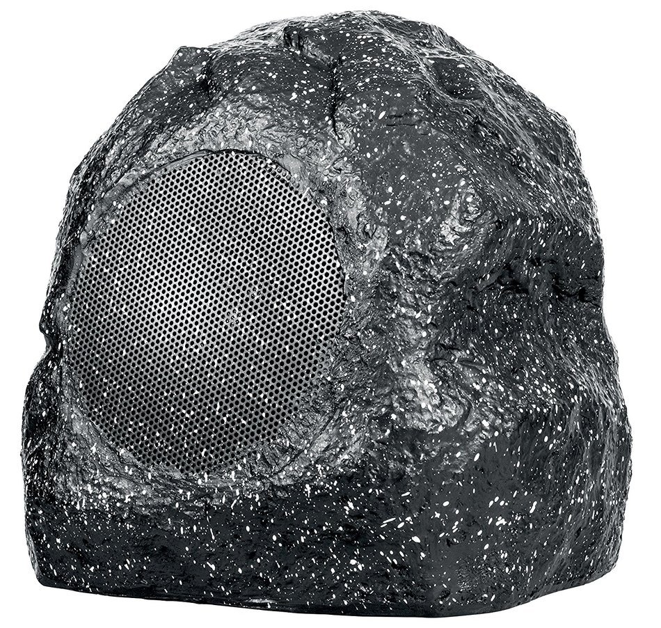 Sharper Image SBT625GY Outdoor Rock Speaker, Bluetooth Wireless, Waterproof Design, Rechargeable & Portable
