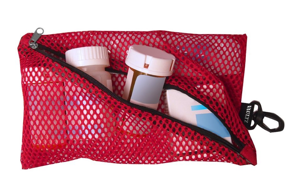 Vaultz Mesh Storage Bags, Assorted Colors and Sizes, 4 Bags (VZ01211) N3