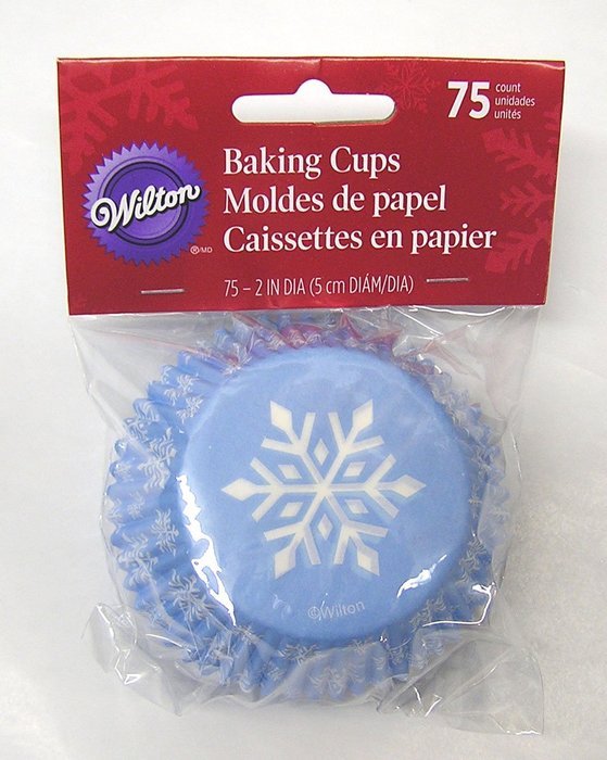 Wilton Snowflake Cupcake Baking Cups 75/pkg Blue