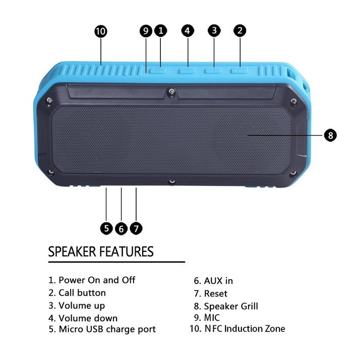 Soundmy Rugged,waterproof and Shockproof Wireless Bluetooth Speaker for Indoor/outdoor,hi-def Bass 2x3w (Light... N4