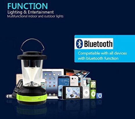 EchoAcc&reg; Wireless Bluetooth Lantern Speaker + LED Lantern Flashlight for Travelling & Camping Compatible for iPhone... N6