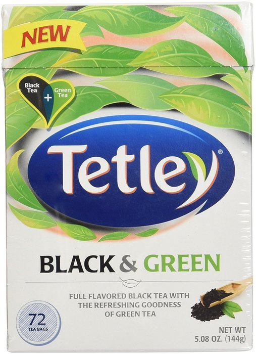 Tetley Tea Bags, Black and Green, 72 Count N7