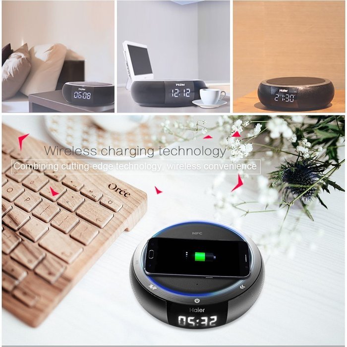 Haier Bluetooth 4.0 Speakers, Hifi Speaker with 5W Enhanced Bass, Dual Channel Stereo,Wireless Charger PowerPort... N5