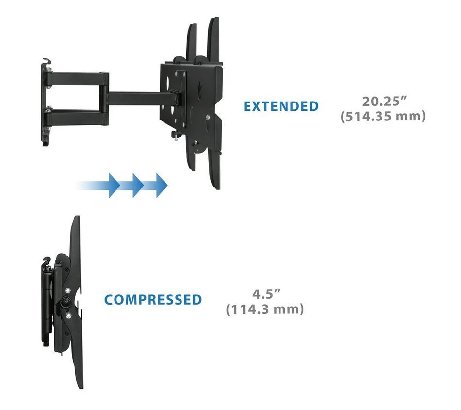 Mount-It MI-310B Heavy-Duty Full Motion Articulating TV Wall Mount for 32 to 60-Inch TVs, VESA Standard up to... N5