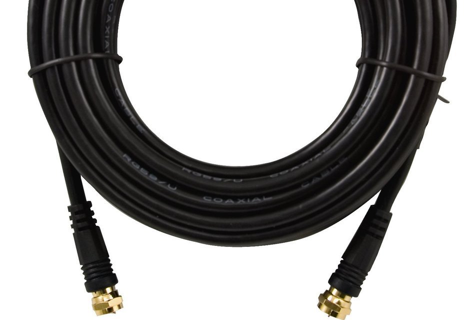 GE 23210 Video Cable 25-Ft RG59 Coax with F Plugs Each End, Black