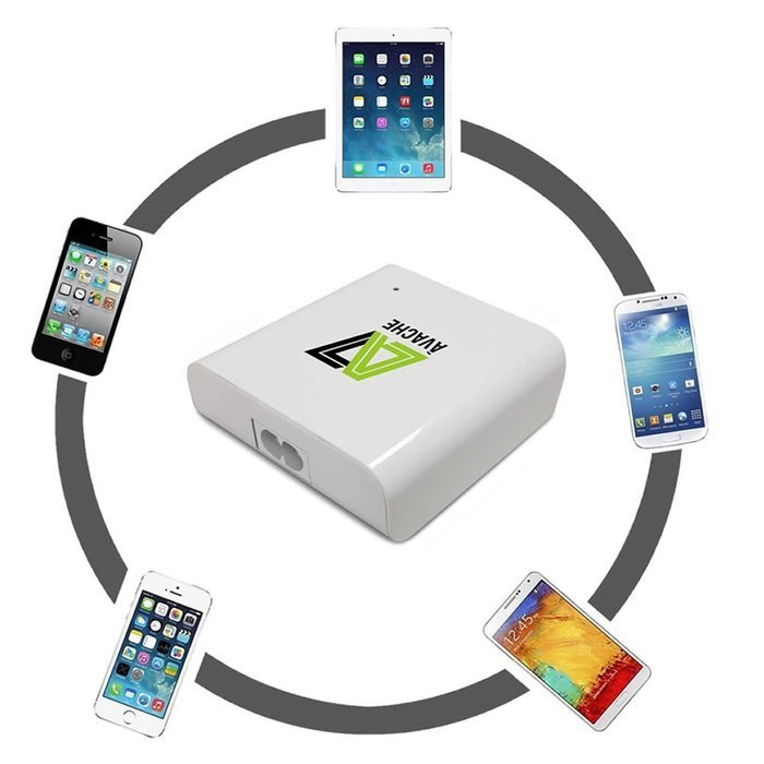Portable Multi Port USB Charger - Superfast Intelligent 5-port 40w Charger for Charging Multiple Iphone, Ipad,... N3