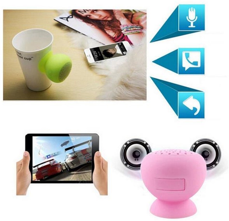 WHC-TECH New Mini Mushroom Wireless Great Sound,Water Resistant Bluetooth Speakers with Mic for iphone/ipad /Laptop... N3