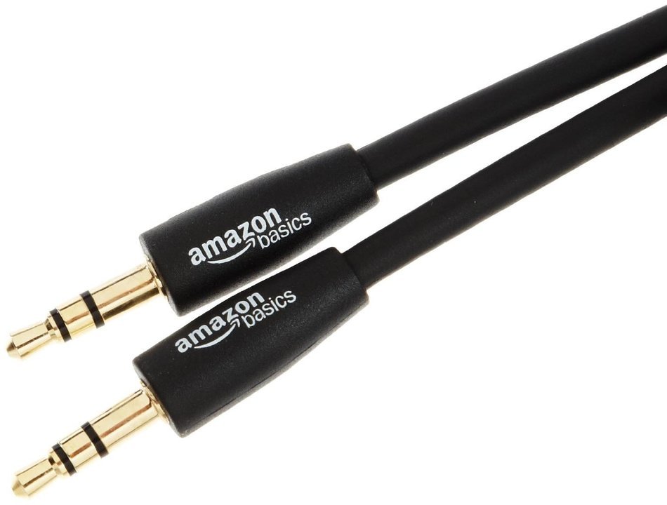 AmazonBasics 3.5 mm Coiled Stereo Audio Cable - 6.5 feet (2 Meters) Stretched Length N2