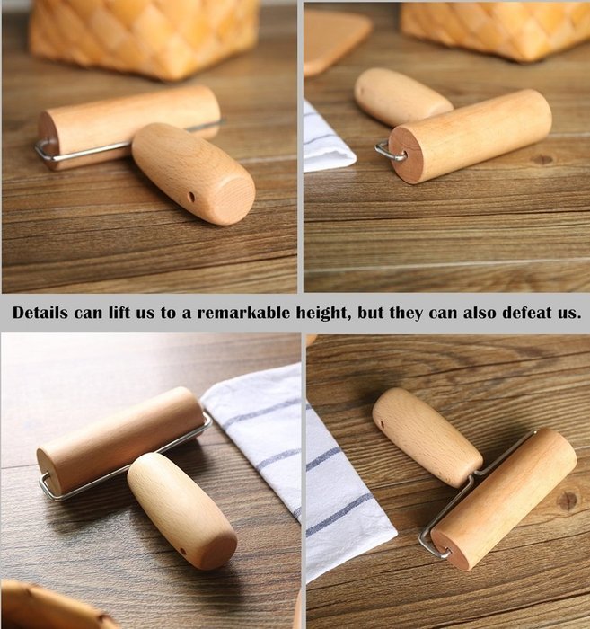 Bamber Wood French Rolling Pins for Baking, Dough Roller, Non-stick, Easy to Handle, Eco-friendly and Safe, Sleek... N13