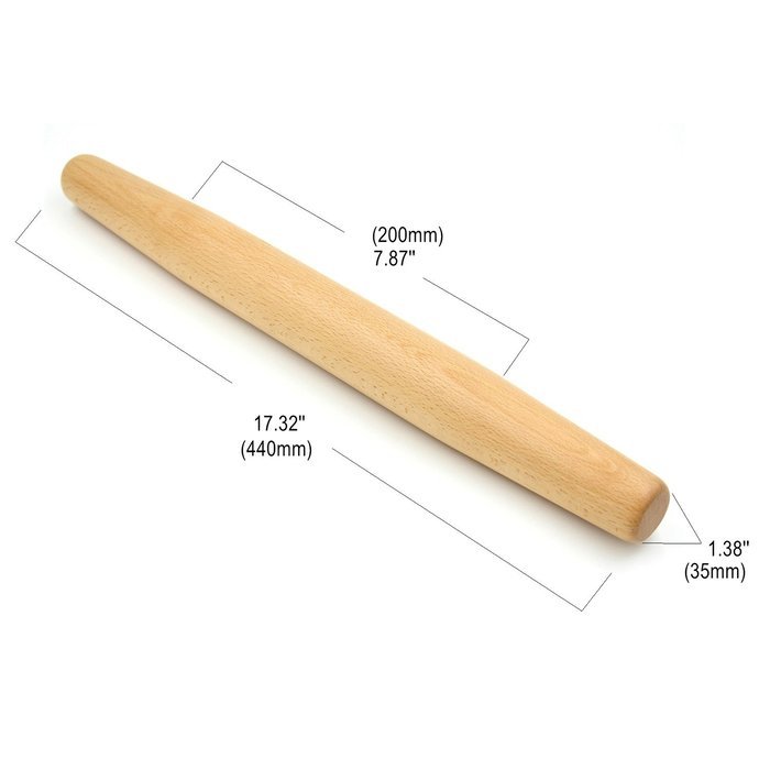 Bamber Wood French Rolling Pins for Baking, Dough Roller, Non-stick, Easy to Handle, Eco-friendly and Safe, Sleek... N17