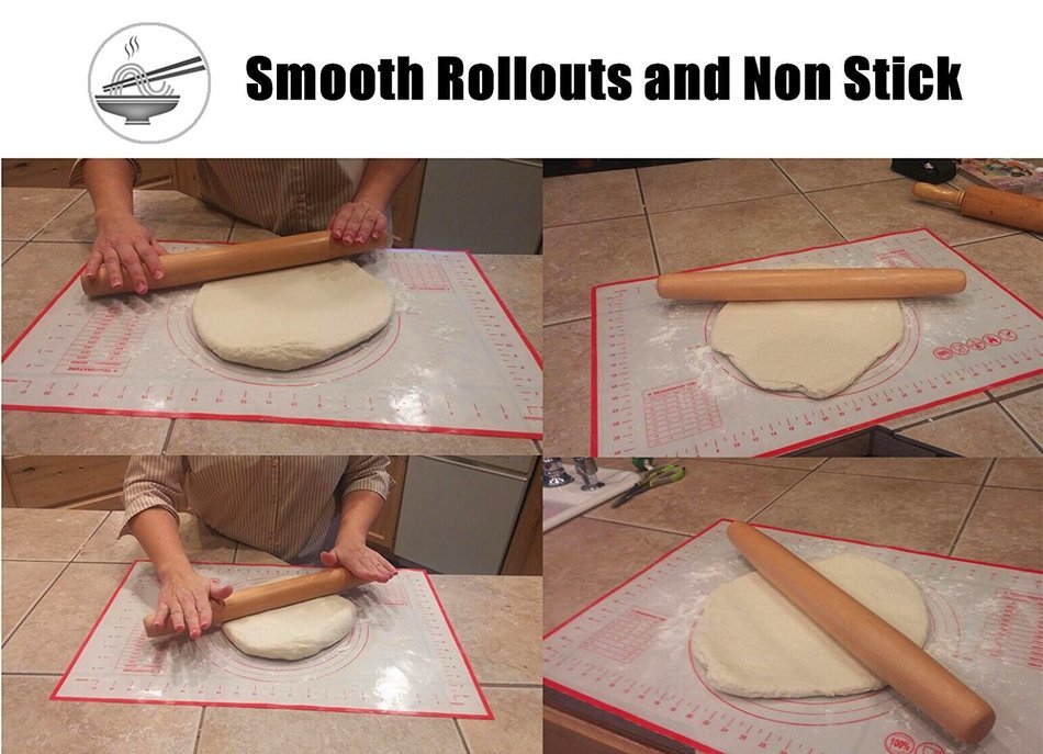 Bamber Wood French Rolling Pins for Baking, Dough Roller, Non-stick, Easy to Handle, Eco-friendly and Safe, Sleek... N18