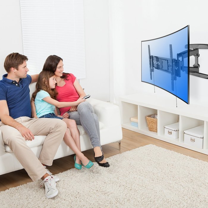 Loctek R2 For Both Flat Panel And Curved Panel UHD HD TV Wall Mount Bracket Articulating Arm Swivel & Tilt for... N2