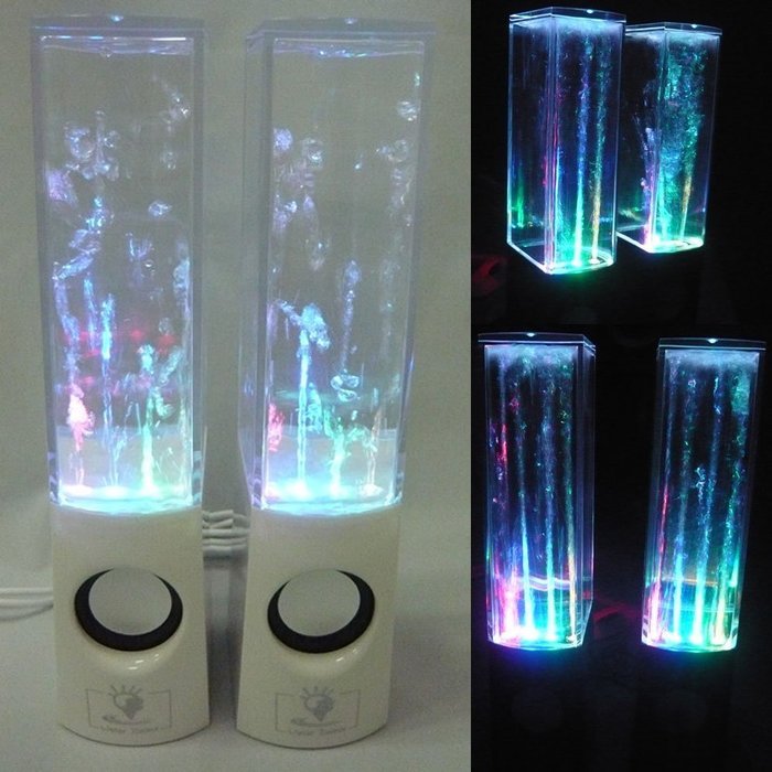 Vktech Led Dancing Water Speakers Light Show Fountain Speakers for Cellphone Notebook Mp4 Mp3 (White)