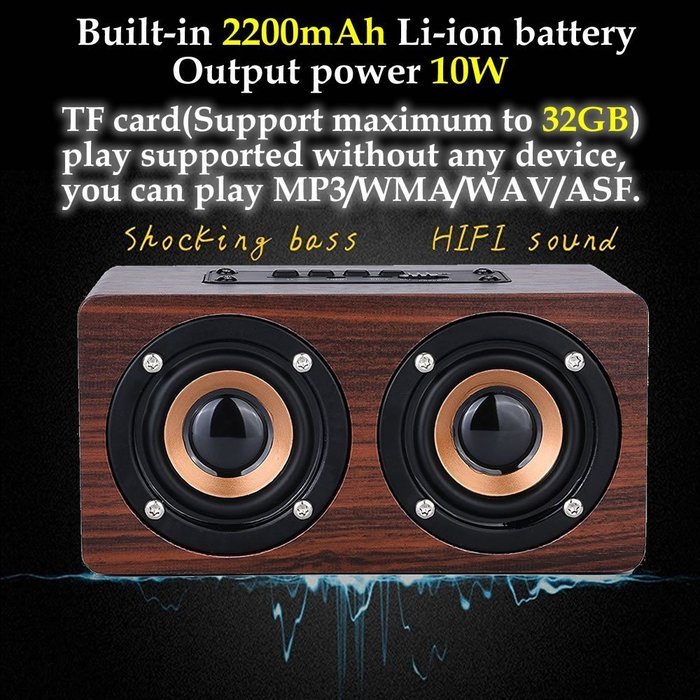 misodiko Portable Bluetooth 4.0 Speaker, Loudspeaker with Enhanced Bass Boombox, Compatible with iPhone, iPad,... N6