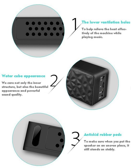 KD Bluetooth Wireless Stereo Speaker for Computers & Smartphones - Bluetooth 3.0 Technology with Built-in Speakerphone... N6