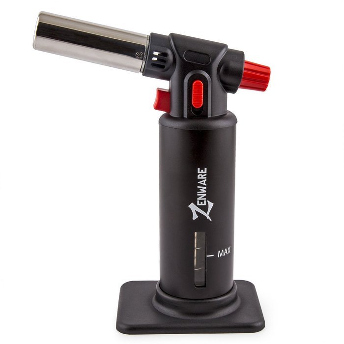 Zenware Refillable Butane Professional Culinary Torch Lighter for Cooking Welding Brazing Soldering - Black