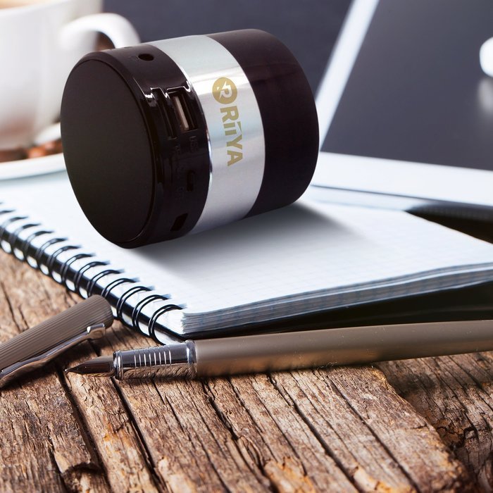 RiiYA Cute Sound Mini Portable 3W 450mAh Bluetooth Speaker with Mic, FM Function & Micro SD Card Support - Silver
