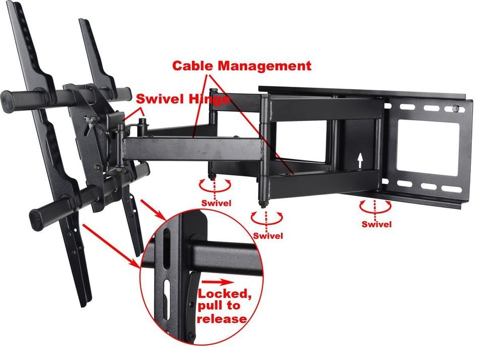 VideoSecu ML531BE TV Wall Mount for most 22"-55" LED LCD Plasma Flat Screen Monitor up to 88 lb VESA 400x400 with... N12