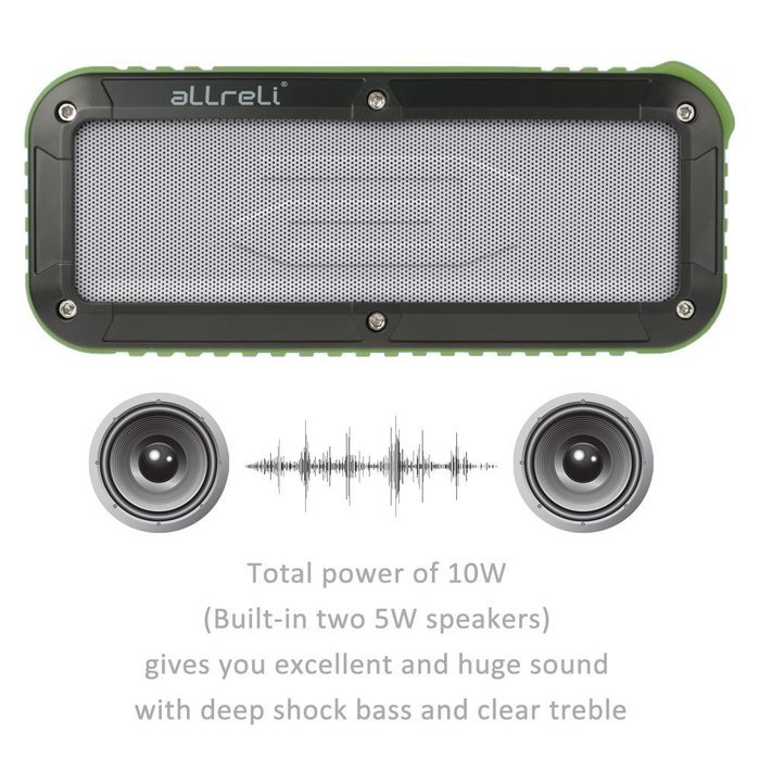 Powerful Outdoor and Shower Bluetooth Speaker, aLLreLi Portable Bluetooth 4.0 Speaker with 8 Hour Rechargeable... N2