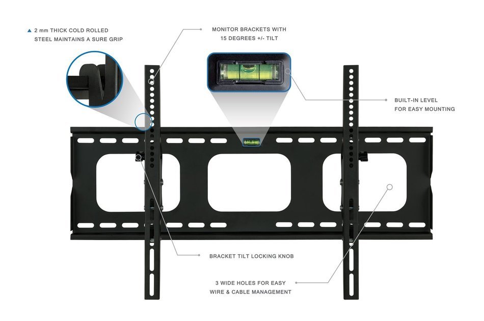 Mount-It! MI-303L Premium Tilting TV Wall Mount Bracket for 40 - 70 inch LCD, LED, or Plasma Flat Screen TV -... N11