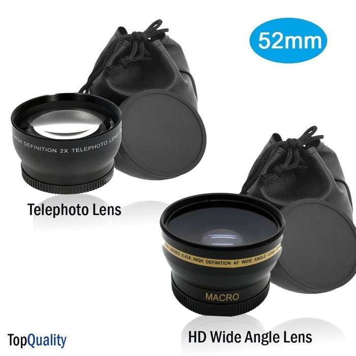 Professional 52MM Accessory Bundle Kit For Nikon D3300 D3200 D3100 D5000 D5100 D5200 D5300 D5500 D7000 D7100 D7200... N4