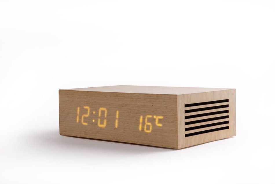 Homtime M9 Wooden Charging Station Dual Port Alarm Clock Bluetooth Speaker NFC Bluetooth Speakers for iPhone 5... N2