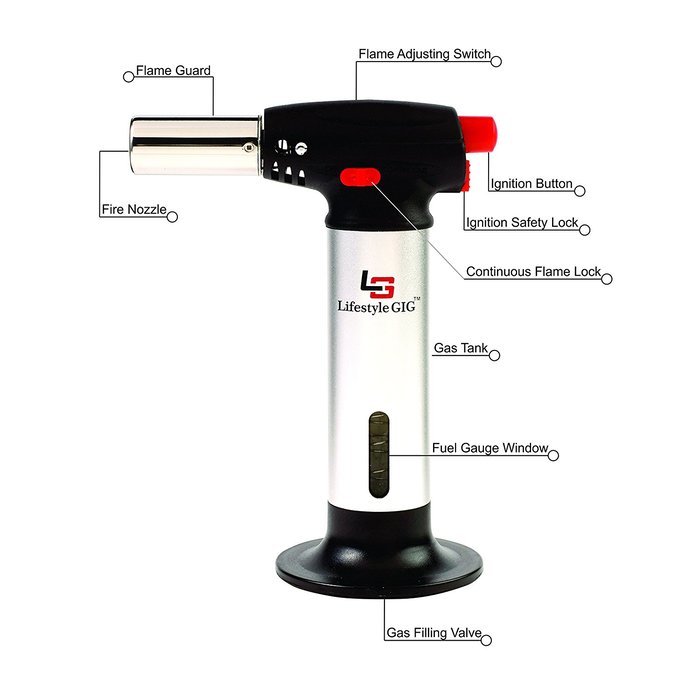 Lifestyle Gig Professional Multipurpose Refillable Kitchen Butane Culinary Torch for Creme Brulee and other quality... N3