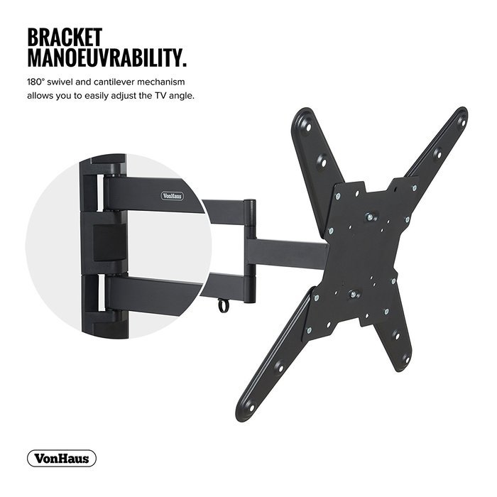 VonHaus Ultra Slim Cantilever Articulating Arm Swivel and Tilt Wall Mount TV Bracket for 26-55 Inch For LCD, LED... N4