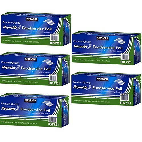 5 Wholesale Lots Kirkland Signature Reynolds Food Service Foil Sheets, 2500 Sheets Total