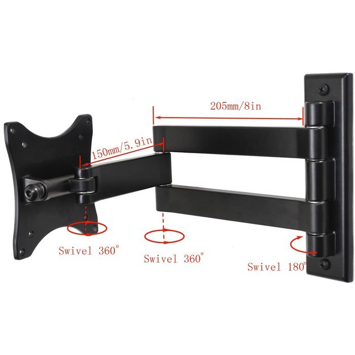 VideoSecu TV Wall Mount Articulating Arm Monitor Bracket for most 12"-24", some up to 27" LCD LED Plasma Flat... N4