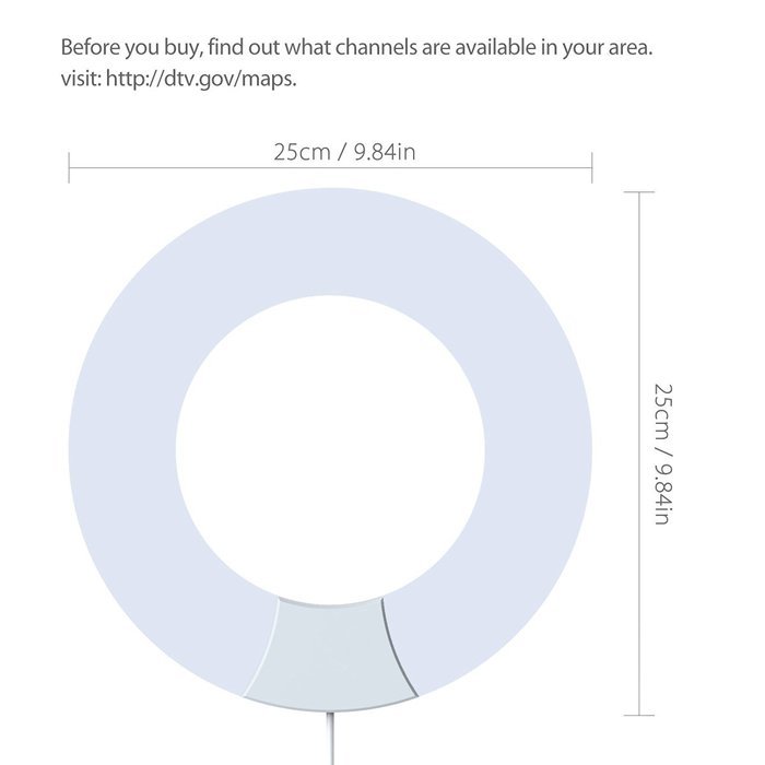 1byone 50 Miles Amplified HDTV Antenna Omni-directional TV Antenna with Inline Amplifier and Included Stand, 10... N2