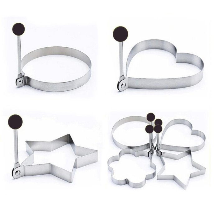 Elevin(TM) 4PC Thick Stainless Steel Omelette Mold Control Rice Omelette Mold Love