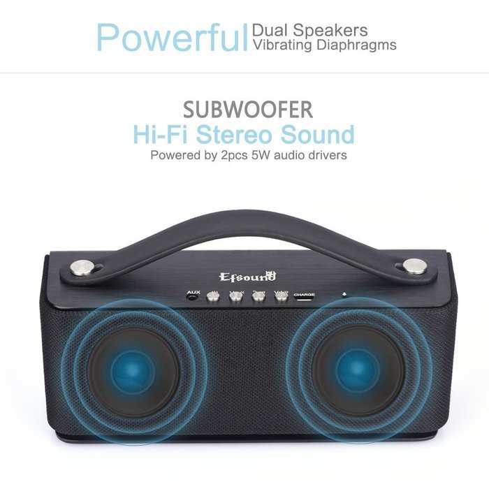 Efsound Handheld Portable Wireless Bluetooth Speaker Aluminum Enclosure Built in Microphone and Hands-Free with... N2