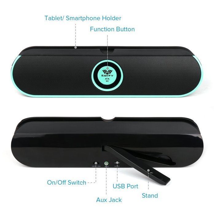 Bluetooth Speakers, SAVFY Bluetooth 2.1 Portable Wireless Speaker with Stand Dock, 6W Output Power with Enhanced... N3