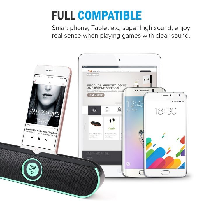 Bluetooth Speakers, SAVFY Bluetooth 2.1 Portable Wireless Speaker with Stand Dock, 6W Output Power with Enhanced... N4