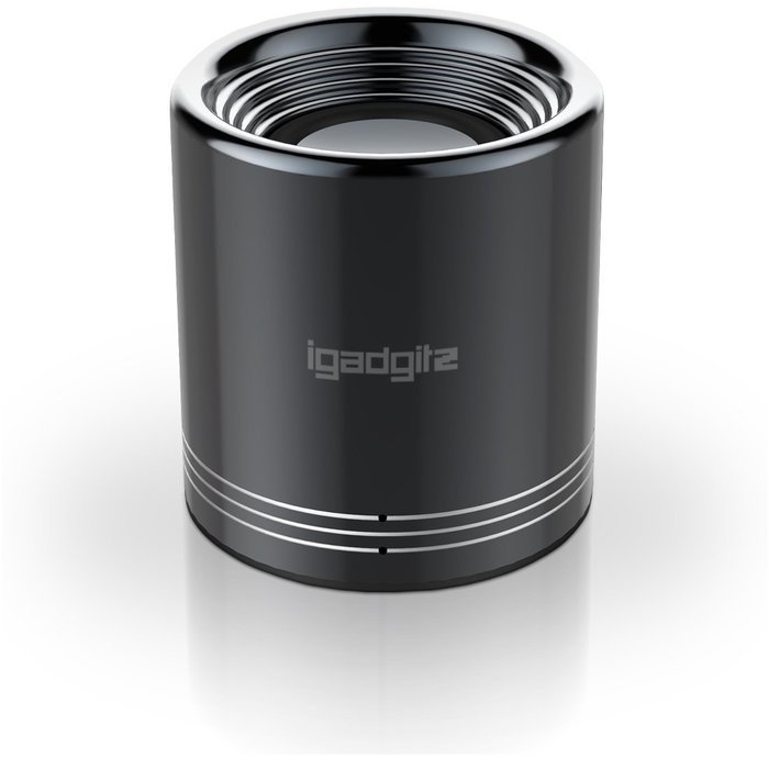 iGadgitz Al Series: 'Volcano' Portable Wireless Stereo Bluetooth Brushed Aluminium Travel Speaker (3W Power with...
