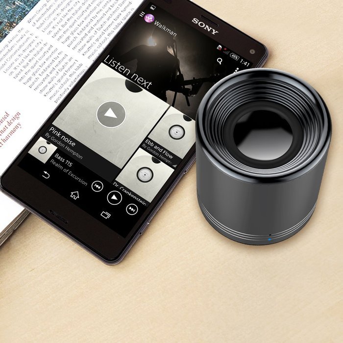 iGadgitz Al Series: 'Volcano' Portable Wireless Stereo Bluetooth Brushed Aluminium Travel Speaker (3W Power with... N3