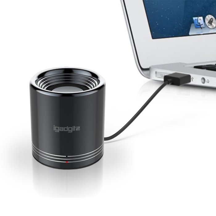 iGadgitz Al Series: 'Volcano' Portable Wireless Stereo Bluetooth Brushed Aluminium Travel Speaker (3W Power with... N4