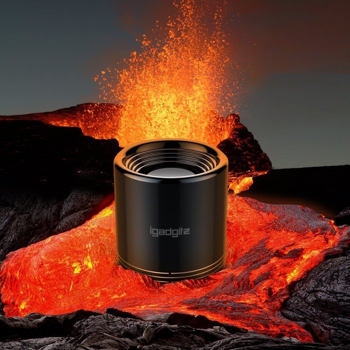 iGadgitz Al Series: 'Volcano' Portable Wireless Stereo Bluetooth Brushed Aluminium Travel Speaker (3W Power with... N5