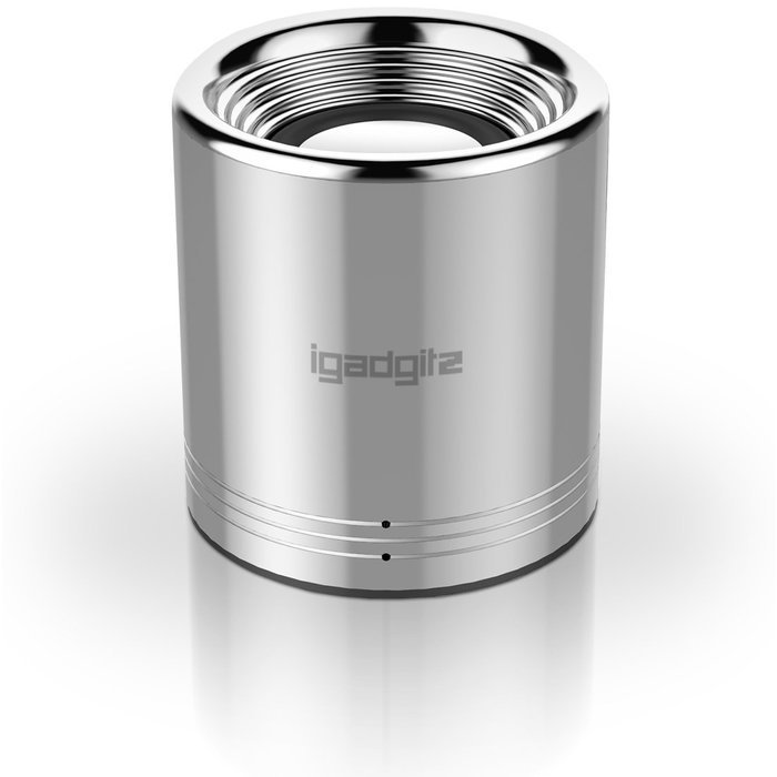 iGadgitz Al Series: 'Volcano' Portable Wireless Stereo Bluetooth Brushed Aluminium Travel Speaker (3W Power with... N6