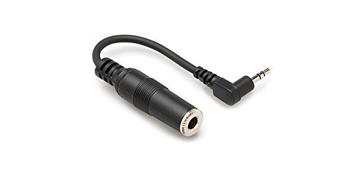 Hosa MHE-100.5 1/4 inch TRS to Right-Angle 3.5 mm TRS Headphone Adaptor Cable, 6 inch