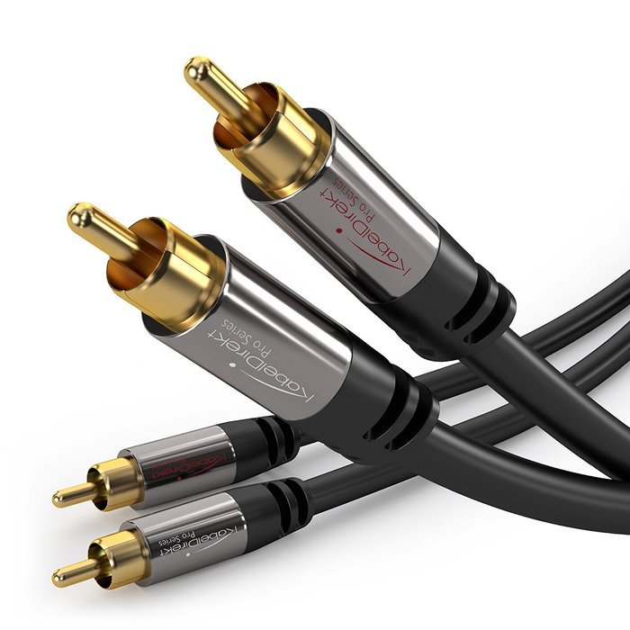RCA Audio Cable 3 Feet 2 RCA to 2 RCA 24K Gold Plated Oxygen Free Shielded Male To Male Audio Cable Pro Series...